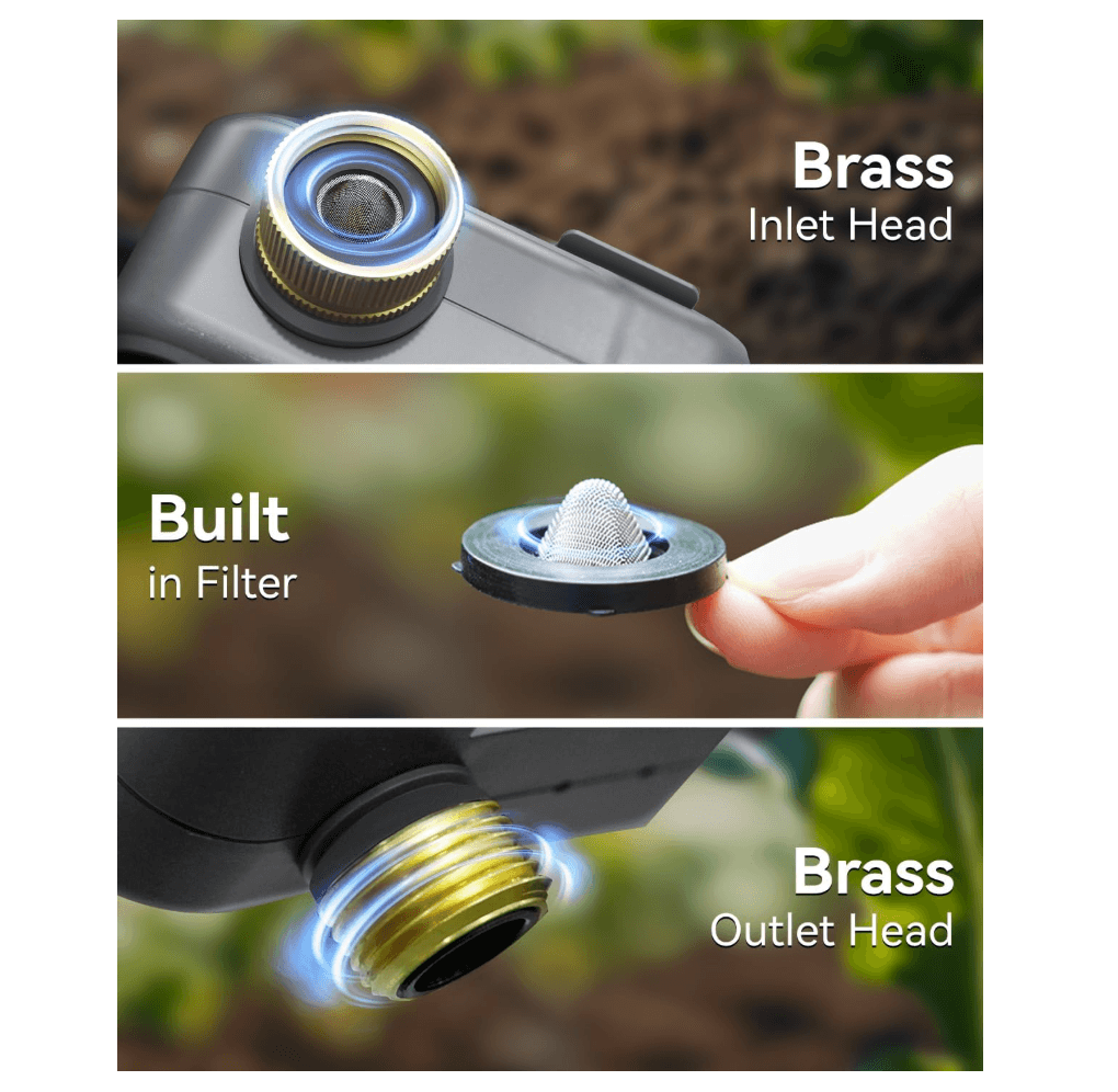 RAINPOINT Sprinkler Timer for Garden Hose - Hose Timer with Cycle & Soak, Brass Inlet & Outlet