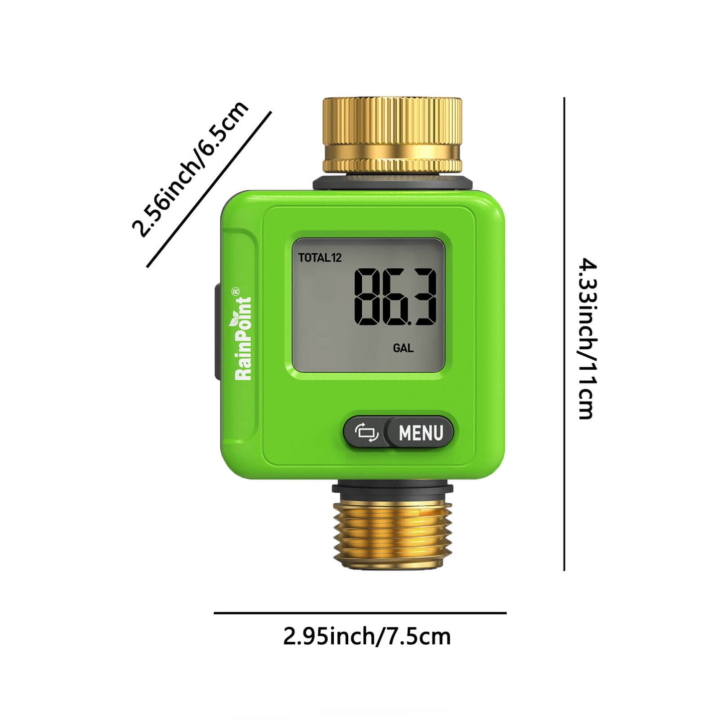 RainPoint Smart Bluetooth Water Flow Meter with App Control