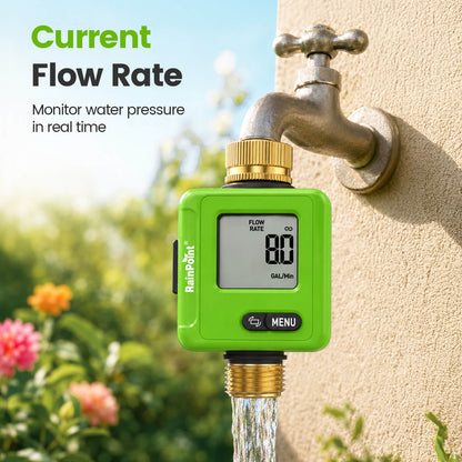 RainPoint Smart Bluetooth Water Flow Meter with App Control