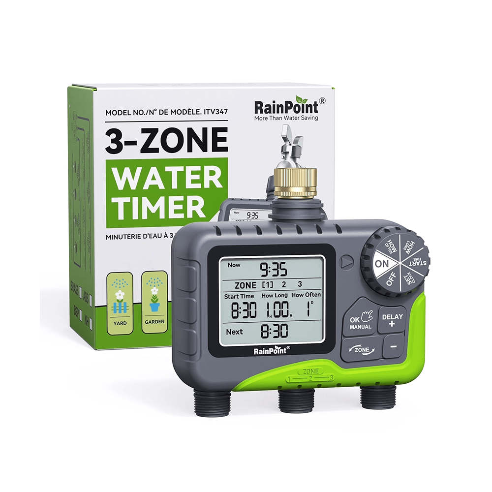 RainPoint 3 Zone Hose Timer with Brass Inlet