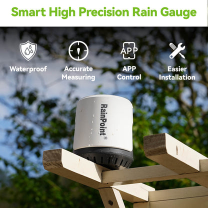 RAINPOINT Wireless Digital Rain Gauge Outdoor with App - Smart Rain Gauge with Accurate Weather Sensor