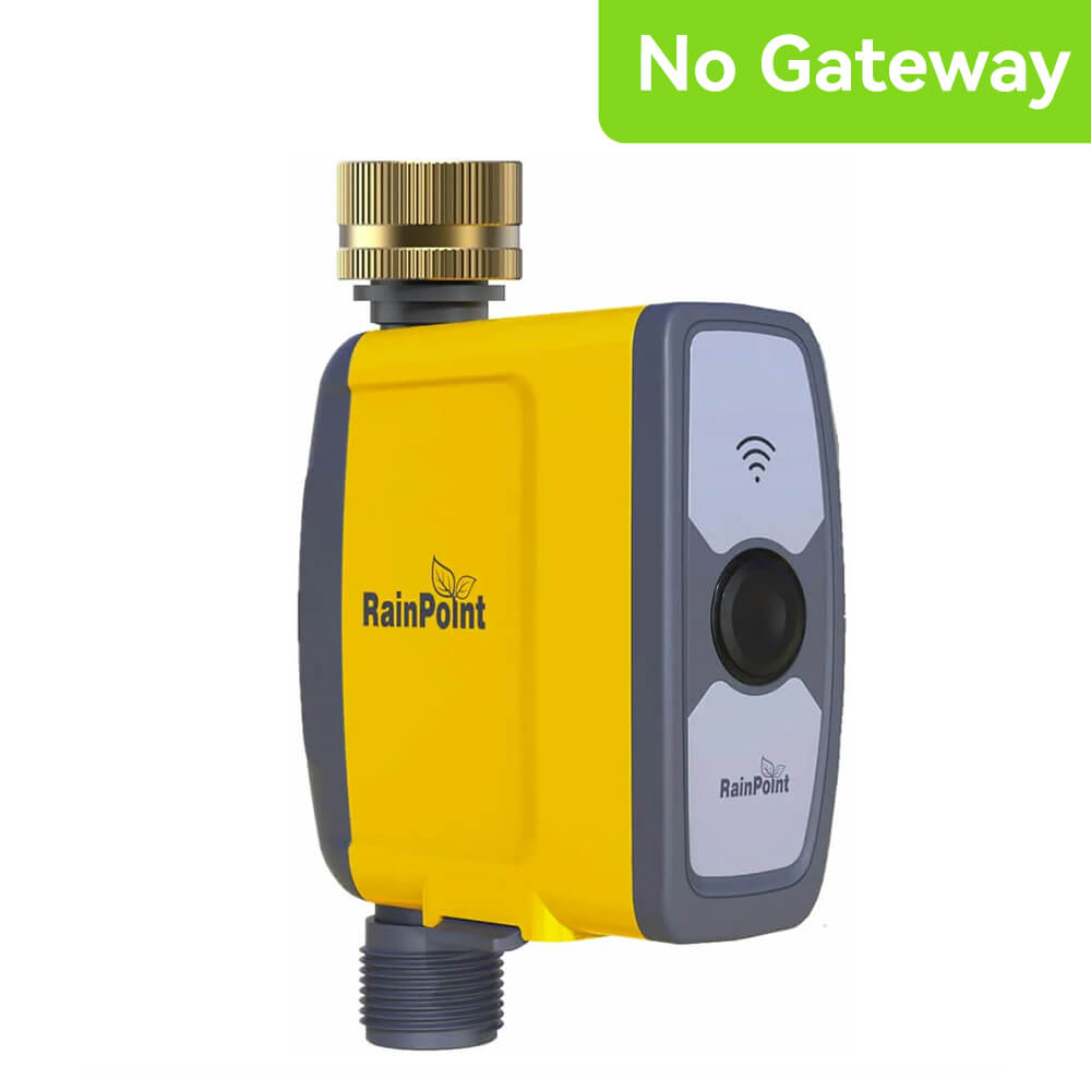 RAINPOINT Irrigation Computer WLAN Brass Inlet, without WiFi Hub, Must Be Used with TWG004WRF WiFi Hub, Only 2.4 GHz WLAN