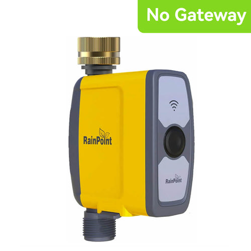 RAINPOINT Irrigation Computer WLAN Brass Inlet, without WiFi Hub, Must Be Used with TWG004WRF WiFi Hub, Only 2.4 GHz WLAN