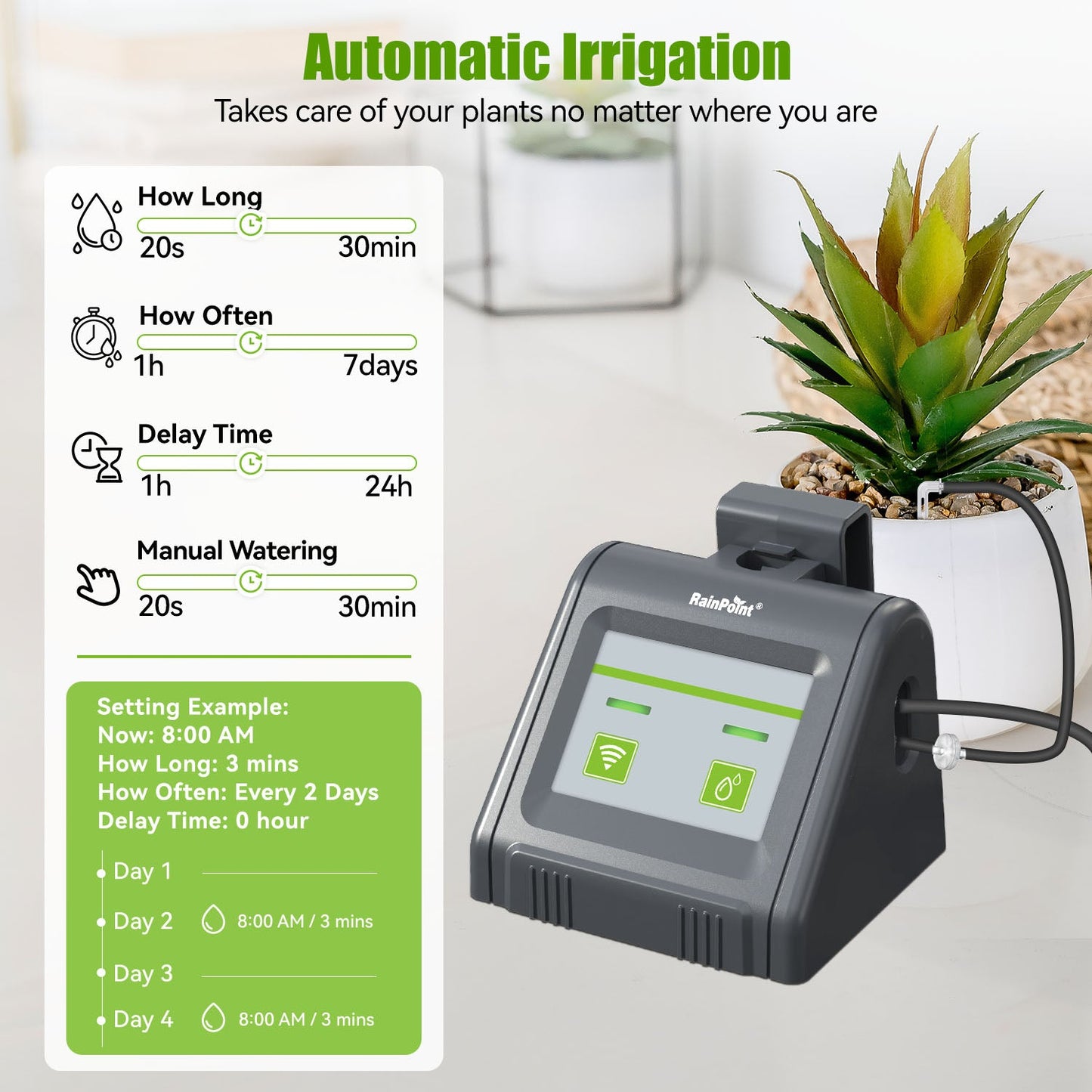 RainPoint WiFi Water Tank Pump Timer, WiFi Automatic Watering System