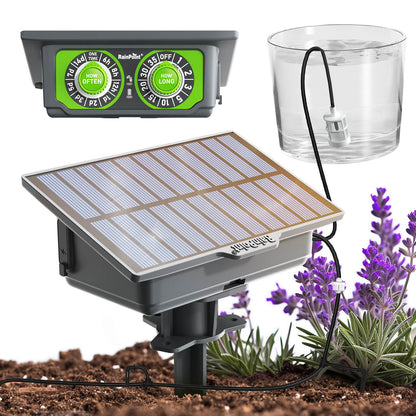RAINPOINT Solar Drip Irrigation: Auto Watering Kit for 15 Plants, Easy Setup for Garden, Grow Tent, Raised Bed