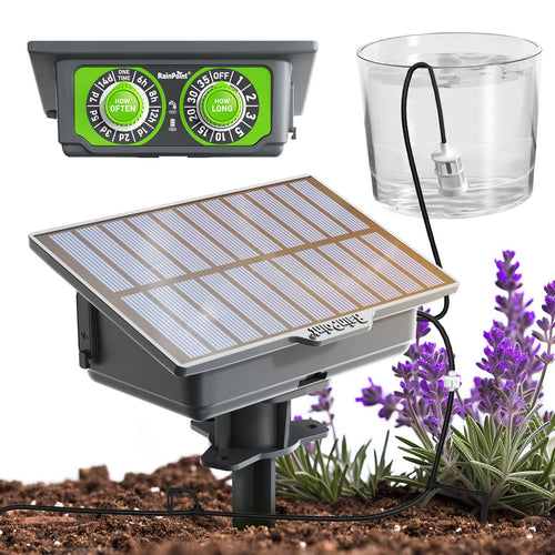 RAINPOINT Solar Drip Irrigation: Auto Watering Kit for 15 Plants, Easy Setup for Garden, Grow Tent, Raised Bed