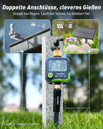 RAINPOINT 1-Zone Water Timer – Programmable, Rain Delay, IP65 Waterproof