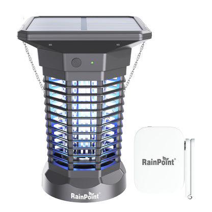 RainPoint Solar Bug Zapper Outdoor – 3000V Electric Grid, Cordless, Day & Night Protection