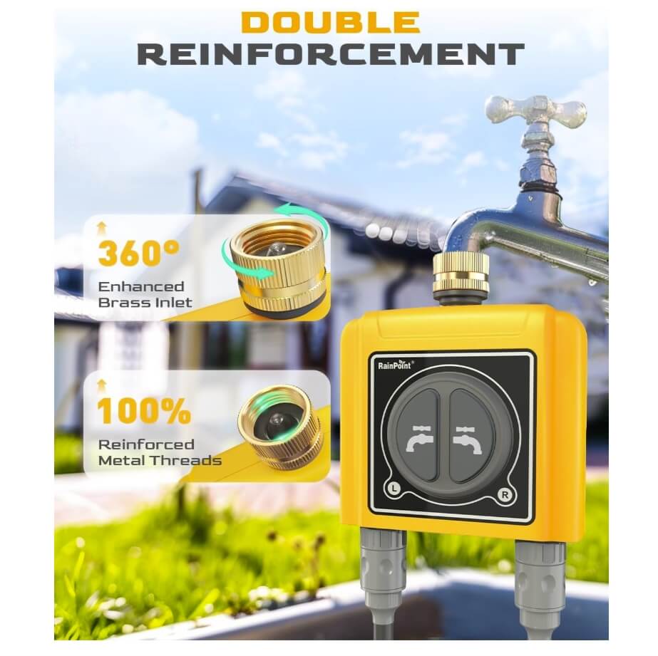 RainPoint WiFi Sprinkler Timer 2-Zone - Timer Only, Without WiFi Hub