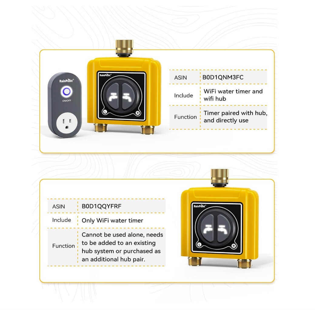 RainPoint WiFi Water Timer with Brass Inlet & Outlet. No WiFi Hub DE