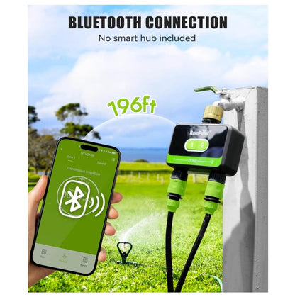 RainPoint Bluetooth Sprinkler Timer 2 Outlet Hose-Timer Only, (Not Hub)