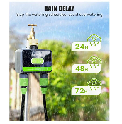 RainPoint Bluetooth Sprinkler Timer 2 Outlet Hose-Timer Only, (Not Hub)