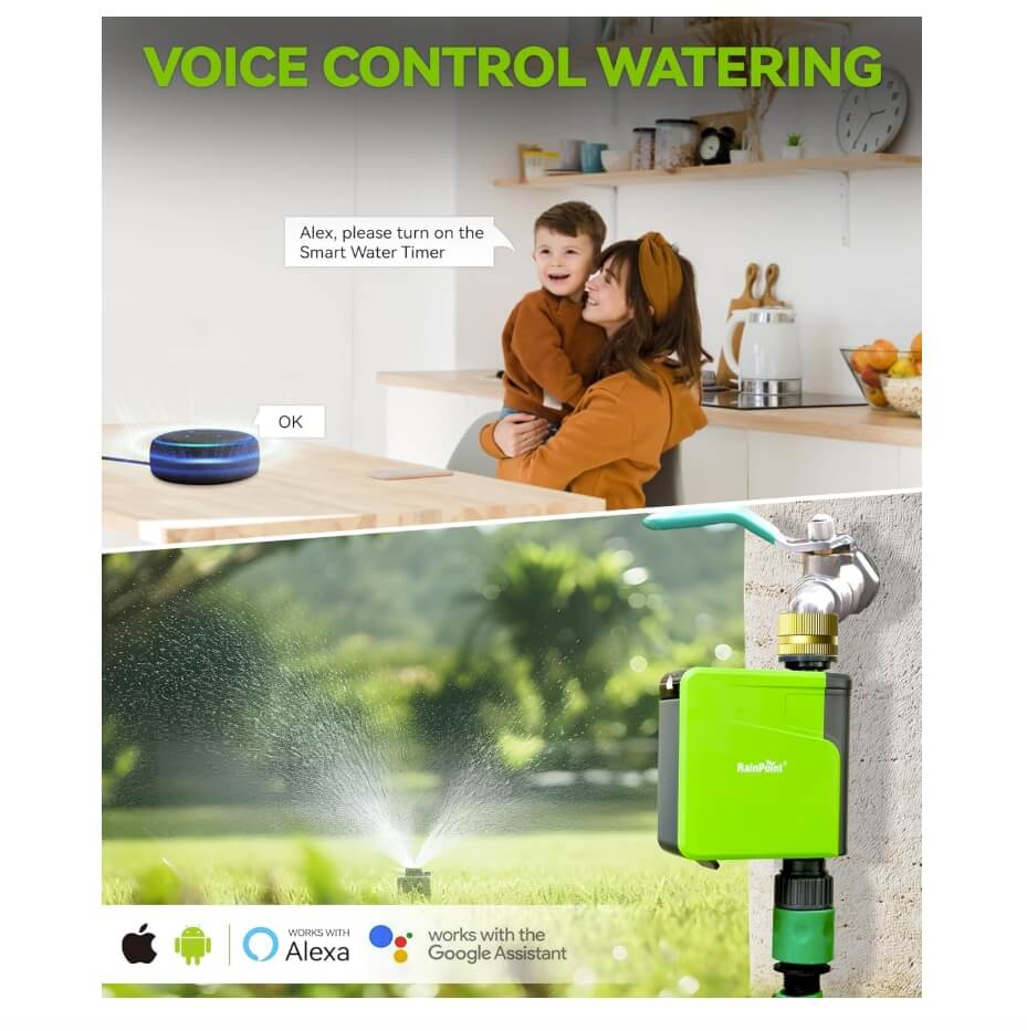 RainPoint with Brass Inlet Bluetooth Water Timer for Garden Hose(Not Hub)