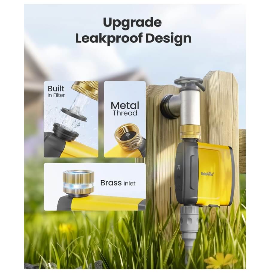 RainPoint WiFi Water Timer, Smart Sprinkler Timer, Brass Inlet
