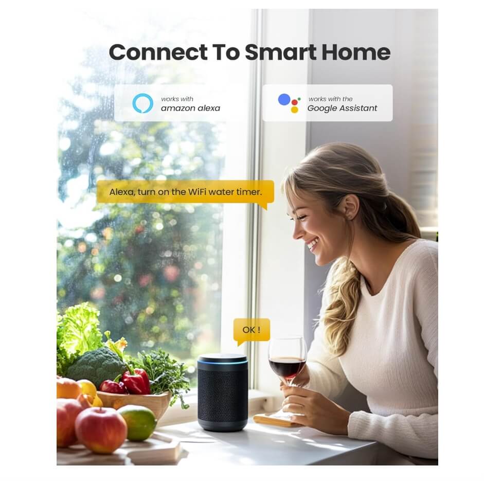 RainPoint WiFi Water Timer, Smart Sprinkler Timer, Brass Inlet