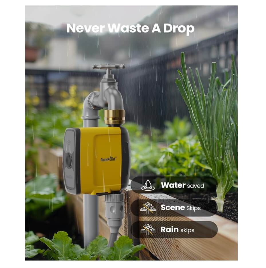 RainPoint WiFi Water Timer, Smart Sprinkler Timer, Brass Inlet