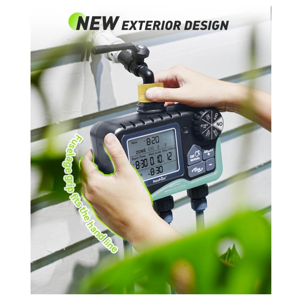 RainPoint 3 Zone Sprinkler Timer with Brass Inlet