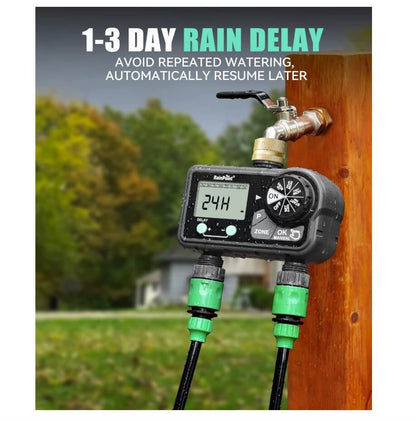 RainPoint Brass Sprinkler Timer 2 Stations, Large Digital Water Timer for Garden Hose