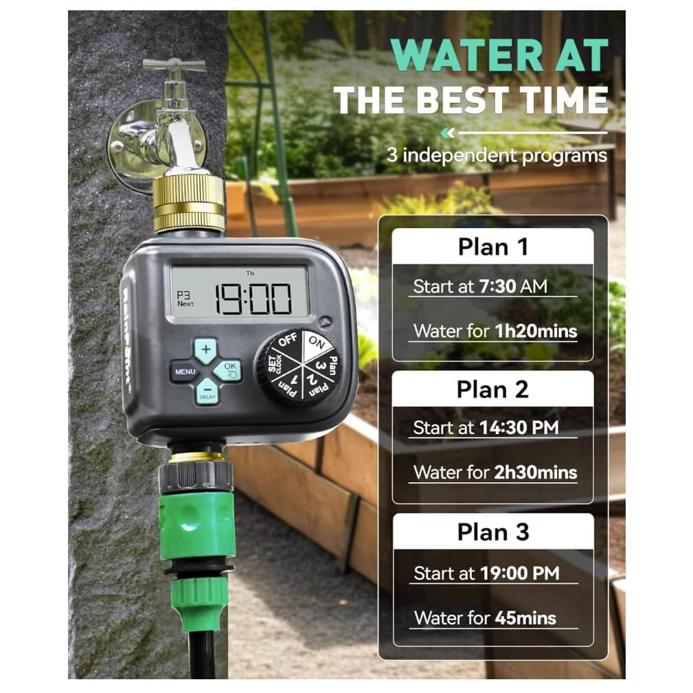 RainPoint Sprinkler Timer with Brass Inlet & Outlet