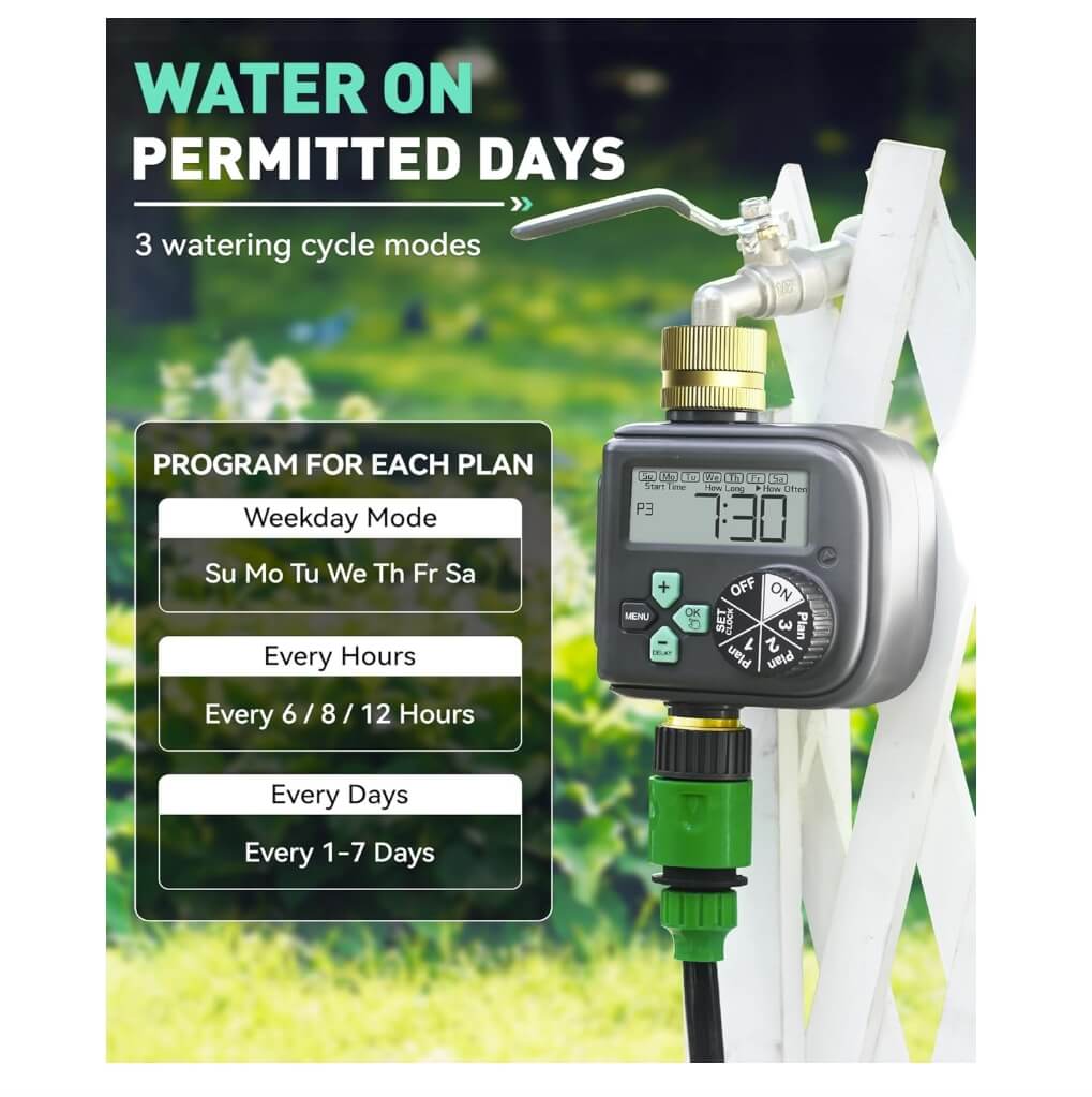 RainPoint Sprinkler Timer with Brass Inlet & Outlet