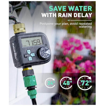 RainPoint Sprinkler Timer with Brass Inlet & Outlet