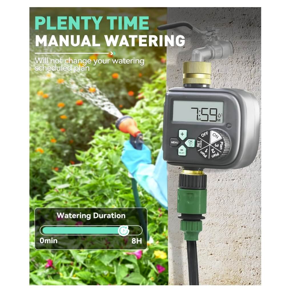 RainPoint Sprinkler Timer with Brass Inlet & Outlet