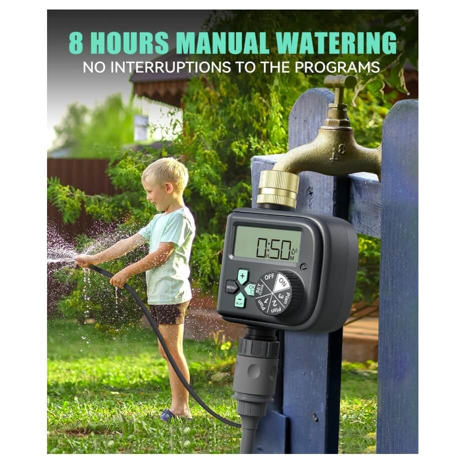 RainPoint Waterproof Hose Timer Brass Inlet,1 Outlet