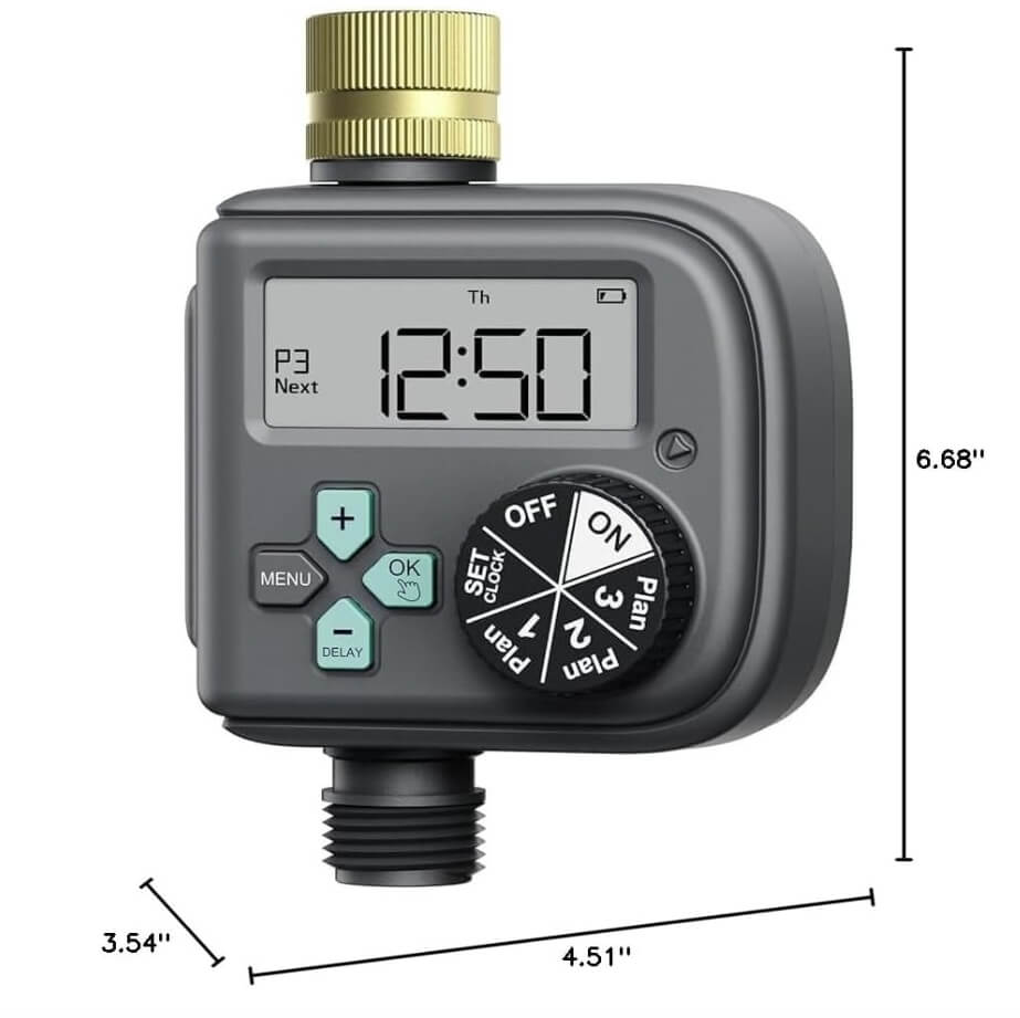 RainPoint Waterproof Hose Timer Brass Inlet,1 Outlet