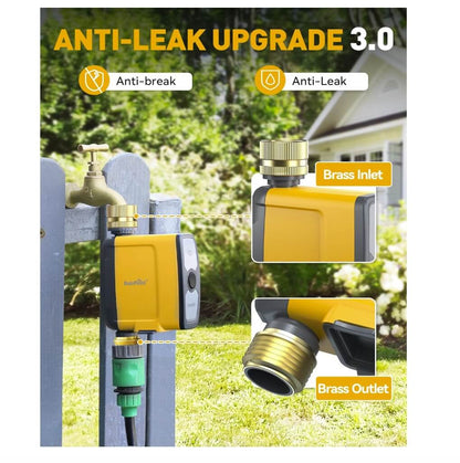 RAINPOINT Irrigation Computer WLAN with Pure Brass Inlet and Outlet, without WiFi Hub