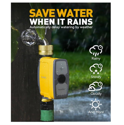 RAINPOINT Irrigation Computer WLAN with Pure Brass Inlet and Outlet, without WiFi Hub