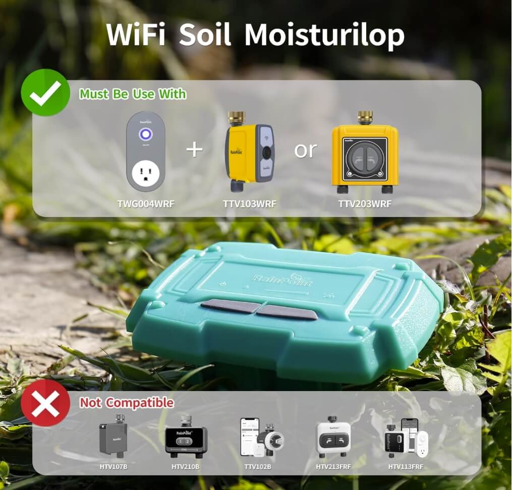 RainPoint TCS005FRF WiFi Soil Moisture Meter, Soil Sensor