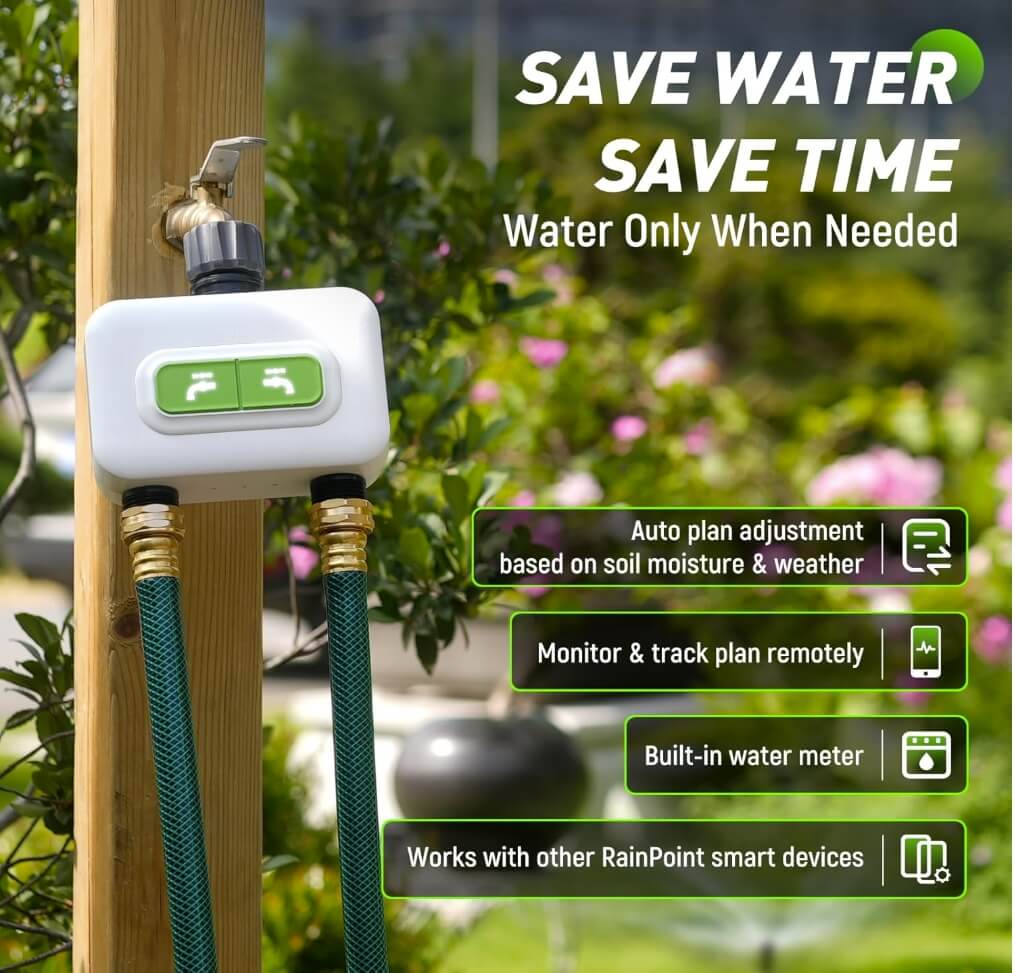 RainPoint 2-Zone Wireless Smart Water Timer with Hub