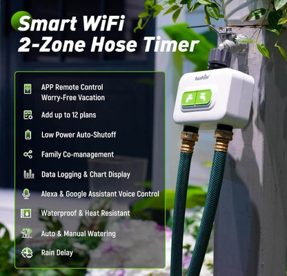 RainPoint 2-Zone Wireless Smart Water Timer with Hub