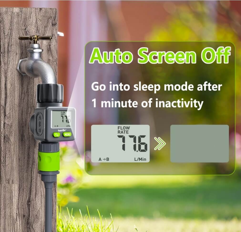 RainPoint Bi-Directional Measurement Digital Water Flow Meter