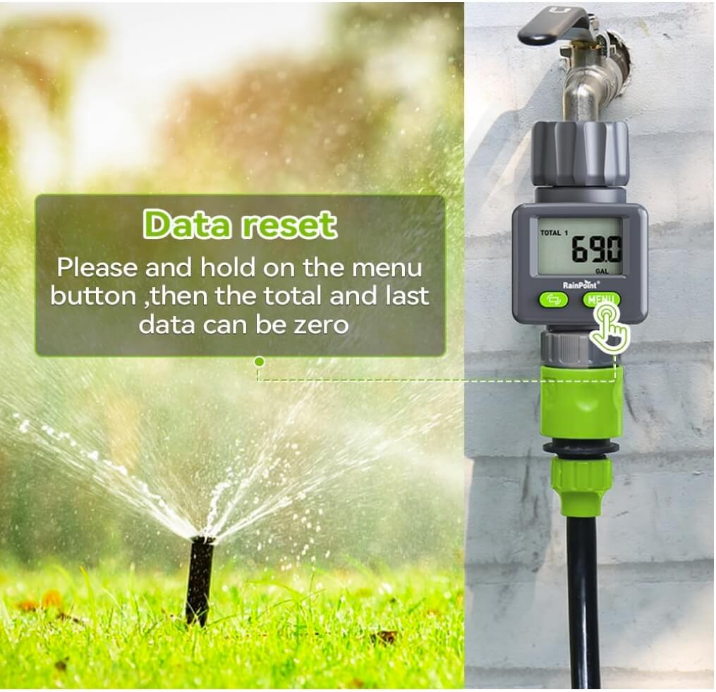 RainPoint Bi-Directional Measurement Digital Water Flow Meter