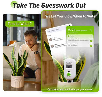 RainPoint Digital Wireless Plant Moisture Meter Houseplant Indoor with Low/High Moisture Alert