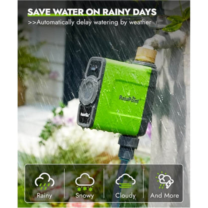 RainPoint with Brass Inlet WiFi Water Timer for Garden Hose