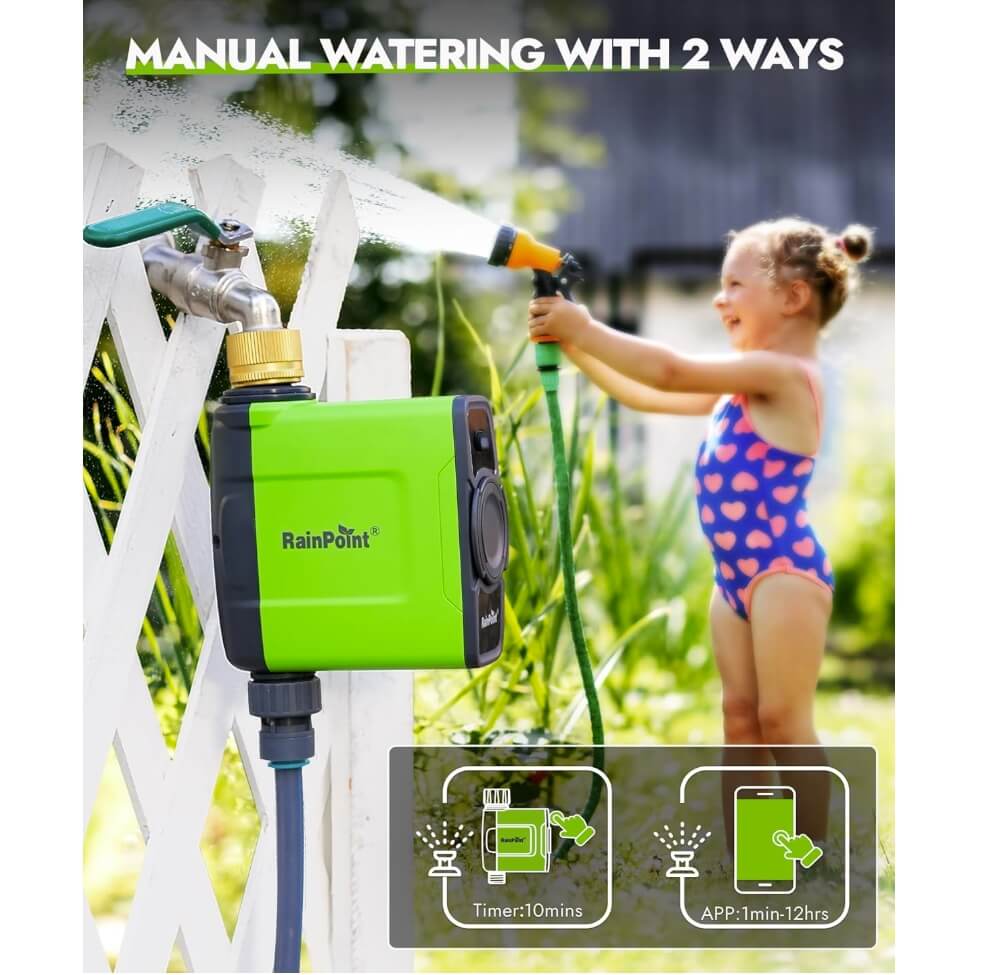 RainPoint with Brass Inlet Smart Sprinkler Timer  with Ethernet Gateway