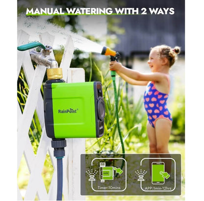 RainPoint with Brass Inlet Smart Sprinkler Timer  with Ethernet Gateway