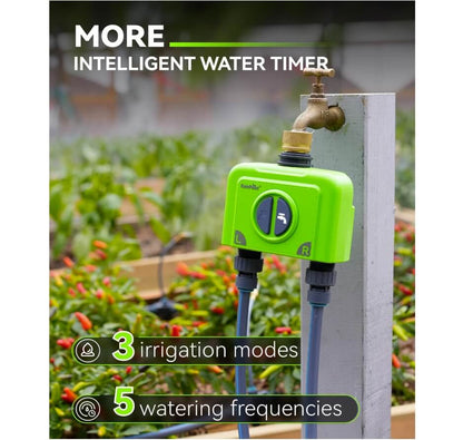 RainPoint With Brass Inlet 2-Zone Smart Hose Timer with Antenna Gateway