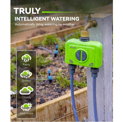 RainPoint with Brass Inlet 2-Zone Smart Hose Timer with Ethernet Gateway