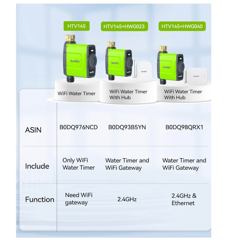 RainPoint WiFi Water Timer, Brass Inlet (No WiFi Gateway)