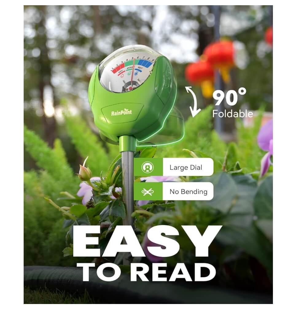 RAINPOINT Soil Moisture Meter - No Batteries (Green)