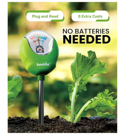 RAINPOINT Soil Moisture Meter - No Batteries (Green)