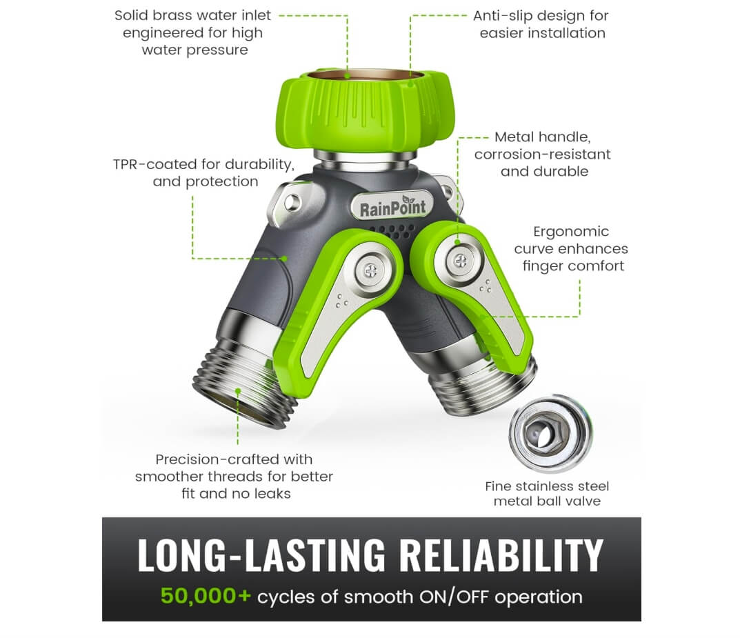 RAINPOINT Garden Hose Splitter(Green)