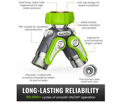 RAINPOINT Garden Hose Splitter(Green)