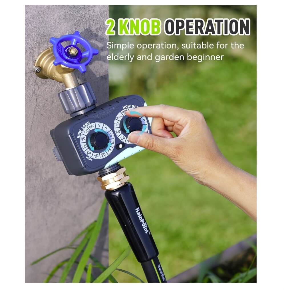 RAINPOINT 2 Dial Garden Hose Water Timer