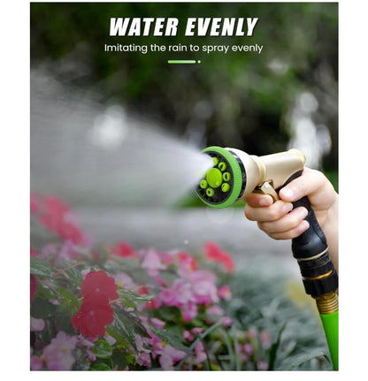 RainPoint Heavy Duty Metal Hose Nozzle - 9 Spray Patterns for Plants, Cars & Pets (Green)