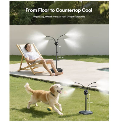 RAINPOINT Adjustable Outdoor Misting Cooler - 3.77FT Patio/Pool Mister