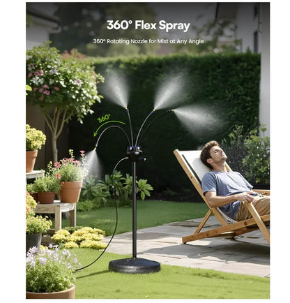 RAINPOINT Adjustable Outdoor Misting Cooler - 3.77FT Patio/Pool Mister